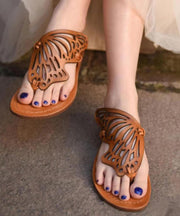 New French Flip Flops With Flat Bottoms Hollowed Out Butterfly Slippers soolinen shoes-20251