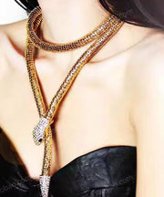 New Gold Copper Alloy Snake Shaped Necklace