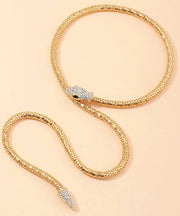 New Gold Copper Alloy Snake Shaped Necklace