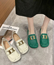 New Green Comfy Sequined Splicing Penny Loafers