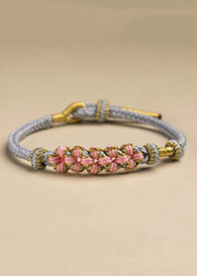 New Handwoven Grey Peach Blossom Good Luck Bracelet