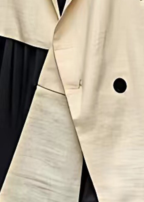New Khaki Notched Button Cotton Coats Bracelet Sleeve