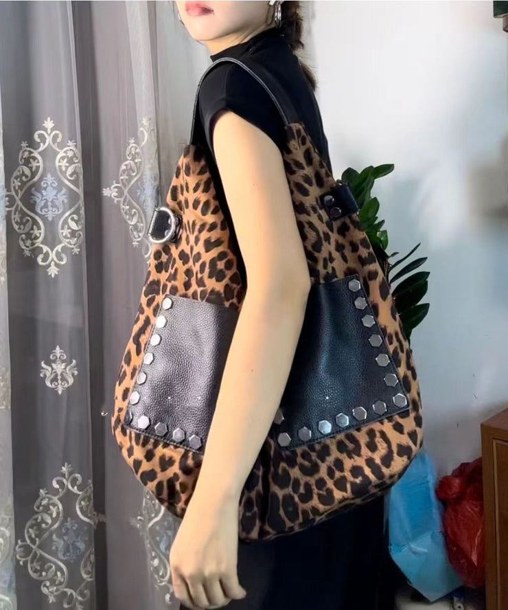 New Leopard Large Capacity Pockets Satchel Bag Handbag