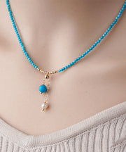 New Natural Pearl Patchwork Women Turquoise Necklace