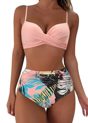 New Pink Body High Waisted Sexy Bikini Swimwear Set