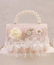 New Pink Snowflake Velvet Pearl Kids Girls Messenger Bag