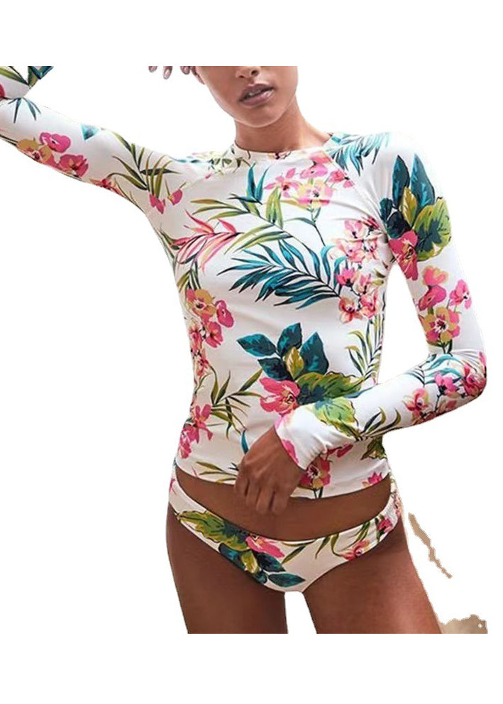 New Printed Long Sleeved Sexy Swimwear Sets For Women