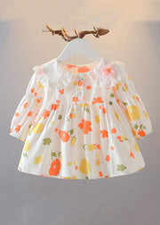 New Red Peter Pan Collar Button Print Cotton Baby Shirts Spring