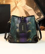 New Retro Gradient Color Serpentine Faux Leather Satchel Handbag