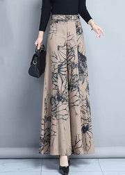 New Spring Ink Print High Waist Wide Leg Pants