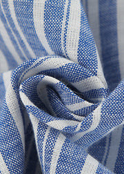 New Striped V Neck Button Cotton Two Pieces Set Sleeveless