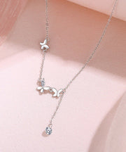 New Style Sparkling Diamond Butterfly Necklace Light Luxury Tassel