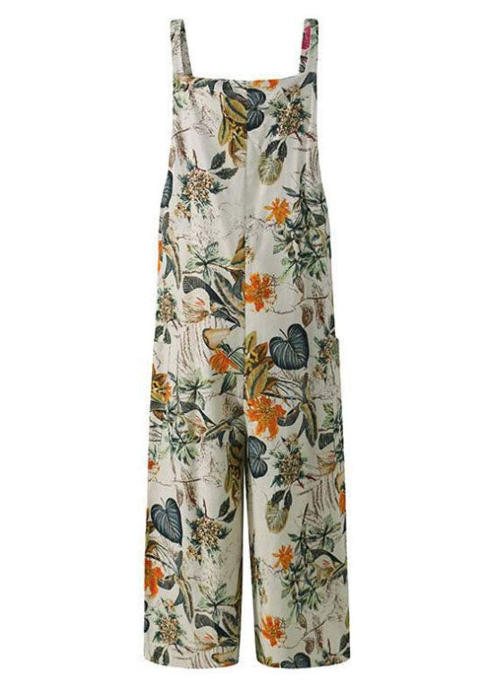 Holiday Floral Jumpsuit Wide Leg