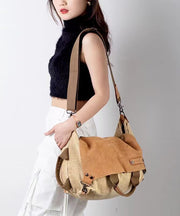 New Versatile Large Capacity Calf Leather Patchwork Canvas Satchel Bag Handbag