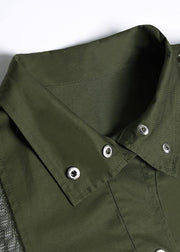 New army green overcoat trendy plus size long lapel drawstring coats