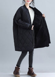 Neue schwarze Damen Parka Plus Size Kleidung Stehkragen Jacken &amp; Mäntel Damen Rüschen Outwear