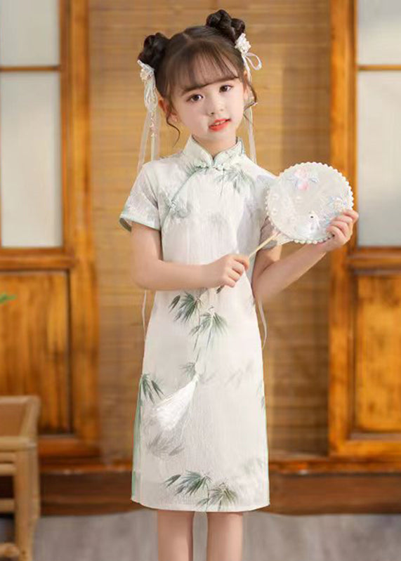 Novelty Cyan Stand Collar Side Open Girls Vacation Maxi Dresses Short Sleeve