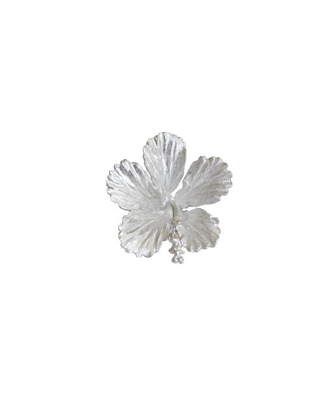 Novelty Silk Sterling Silver Floral Chain Tassel Asymmetry Drop Earrings