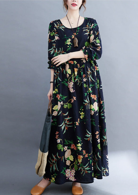 Plus Size Casual Floral Print Summer Dress