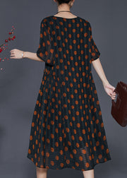 Orange Round Dot Chiffon Maxi Dresses Oversized Summer