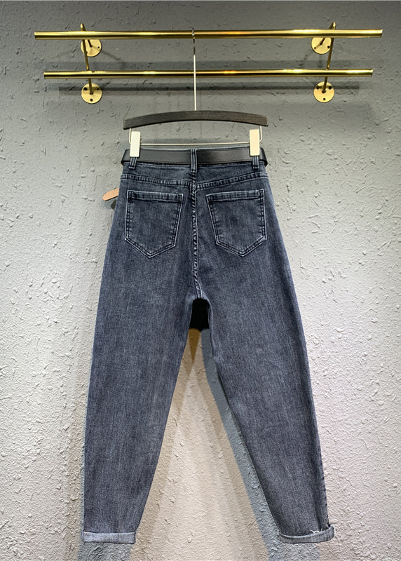 Organic Colorblock Pockets Patchwork Denim Pants Fall