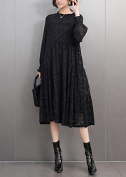 Organic Dark Purple Hollow Out Holiday Lace Long Dress Spring