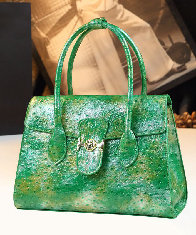 Organic Grass Green Tie Dye Faux Leather Tote Handbag