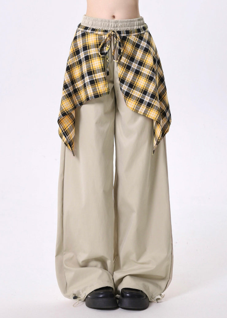 Organic Khaki Oversized Cotton Pants Trousers Spring