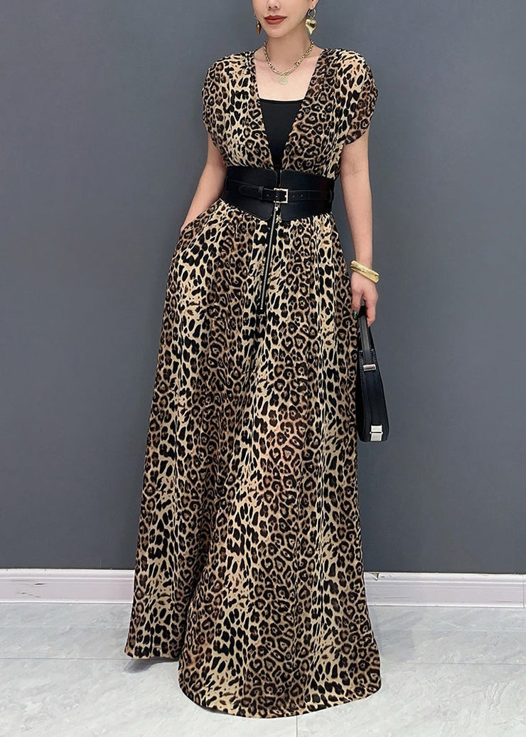 Organic Leopard Print Flattering Jumpsuits Summer