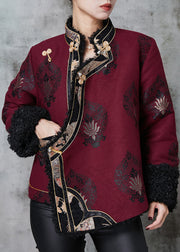 Organic Mulberry Jacquard Warm Fleece Chinese Style Coat Spring