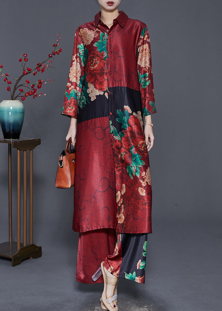 Organic Mulberry Oversized Print Silk 2 Piece Outfit Spring