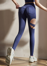 Organic Navy Bandage Butt Scrunch Athletic Leggings