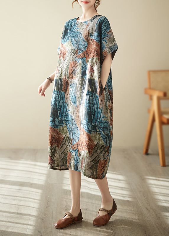 Organic Oversized Tie Dye Cotton Long Dresses Summer