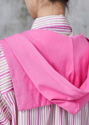 Organic Pink Striped Gift Shawl Cotton Dress Summer