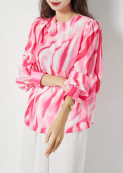 Organic Red Oversized Tie Dye Chiffon Shirt Spring