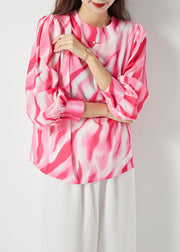 Organic Red Oversized Tie Dye Chiffon Shirt Spring