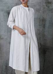 Organic White Oversized Cotton Vacation Shirt Dresses Spring