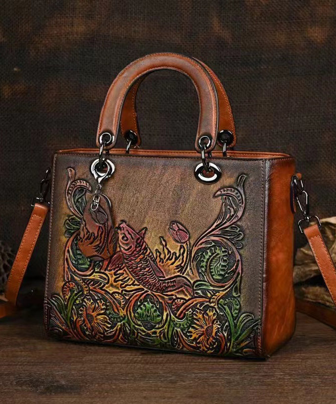 Original Chinese Style Handmade Embossed Tote Bandbag