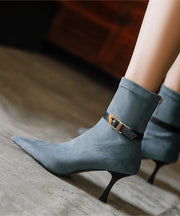 Original Comfortable Zippered Splicing Stiletto Boots Blue