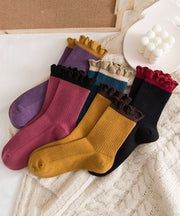 Original Cute Ruffles Cotton Mid Calf Socks