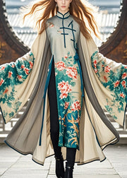 Original Design Asymmetrical Design Print Oriental Dress Spring