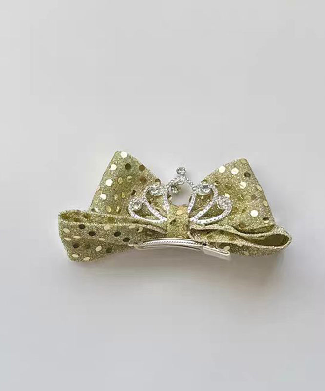 Original Design Black Alloy Zircon Bow Sequins Crown Kids Hairpin