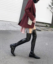 Original Design Black Fashion Pointed Toe Knee Boots