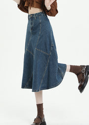 Original Design Blue High Waist Patchwork Denim Skirts Spring Summer