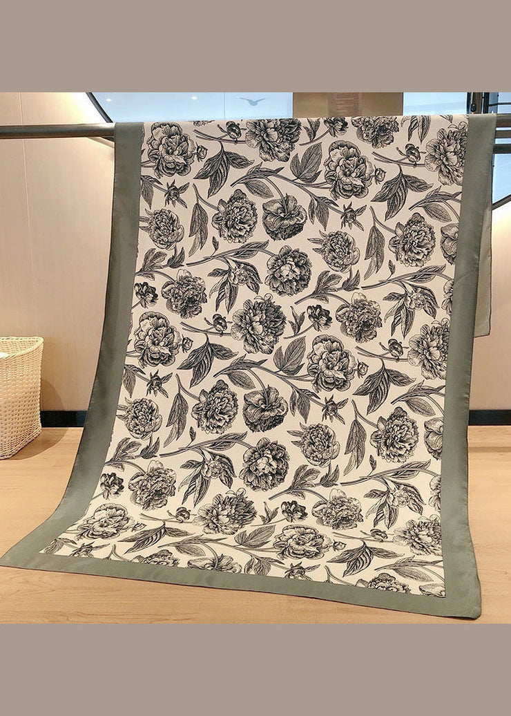 Original Design Chinese Style Peony Printed Silk Scarf