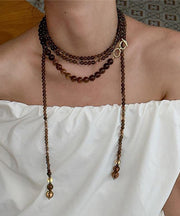 Original Design Chocolate Alloy Crystal Beadin Gratuated Bead Necklace