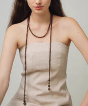 Original Design Chocolate Alloy Crystal Beadin Gratuated Bead Necklace