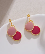 Original Design Gold Alloy Drop Glaze Round Drop Earrings