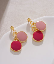 Original Design Gold Alloy Drop Glaze Round Drop Earrings