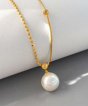 Original Design Gold Copper Alloy Pearl Pendant Necklace